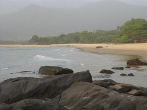 Burah beach and mountains beyond