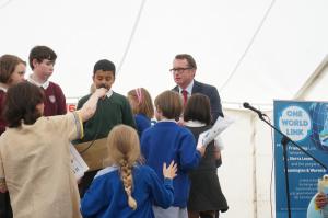 DAC 2016 DSC07814 Final Gathering - Presenting rucksacks to Chris Wright MP