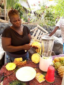 Pineapples grown and prepared at the beach