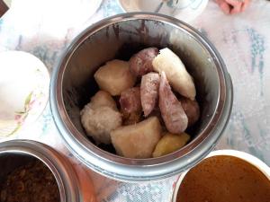 Cooked yams and sweet potato