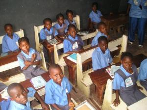 Primary school children in class