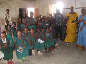 School children with staff