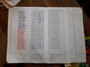 Attendance register for a class of 72 pupils