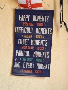 On the wall in a Headteacher's office