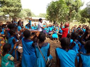Valentine's day dancing to music on the radio