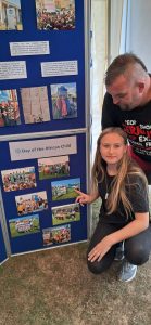 St Patricks pupil and dad at OWL Ecofest stand 2025